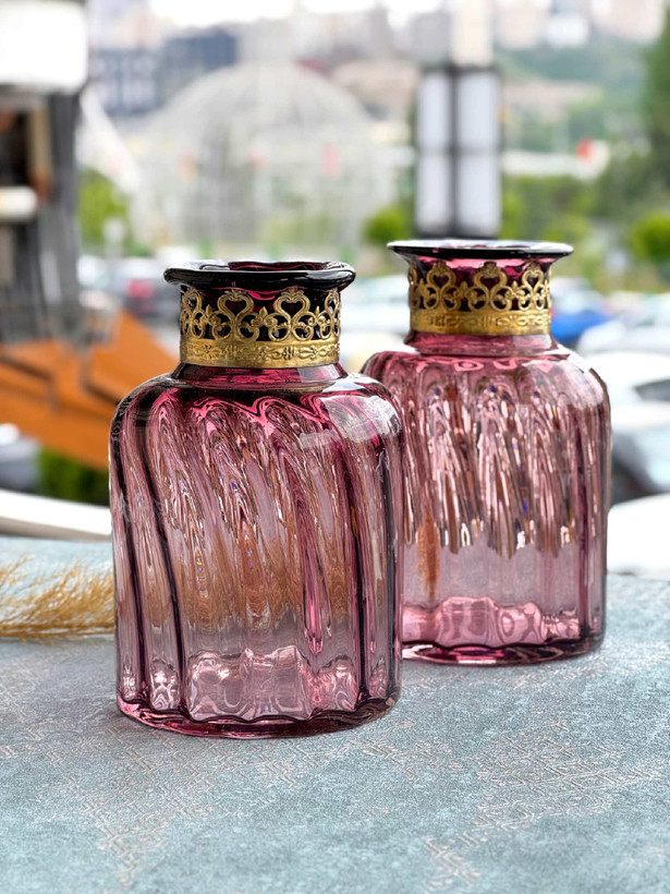 گلدان شیشه ای دستساز طرح آبین