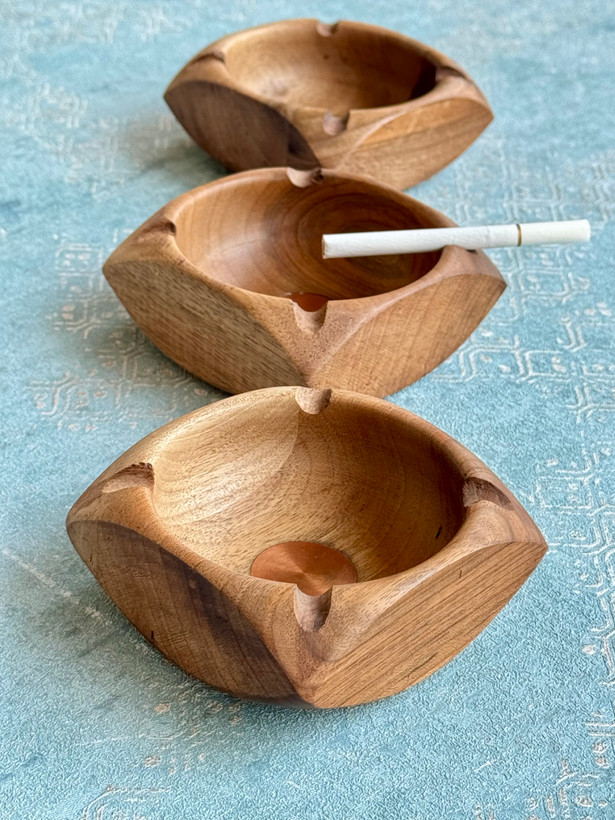 زیرسیگار چوبی کف مسی