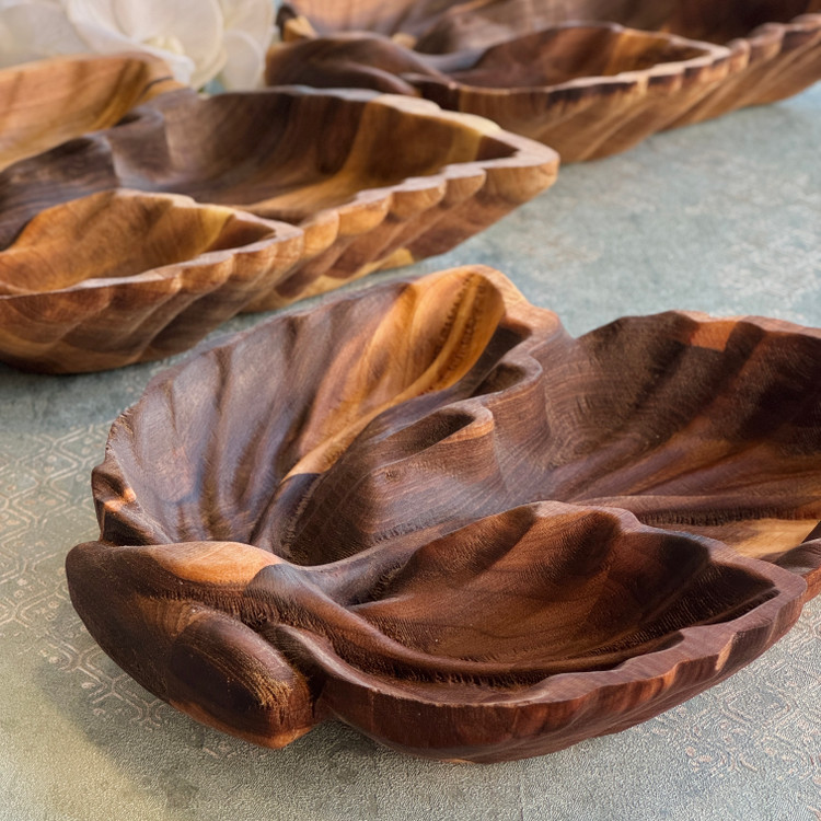 اردوخوری چوب گردو طرح برگ