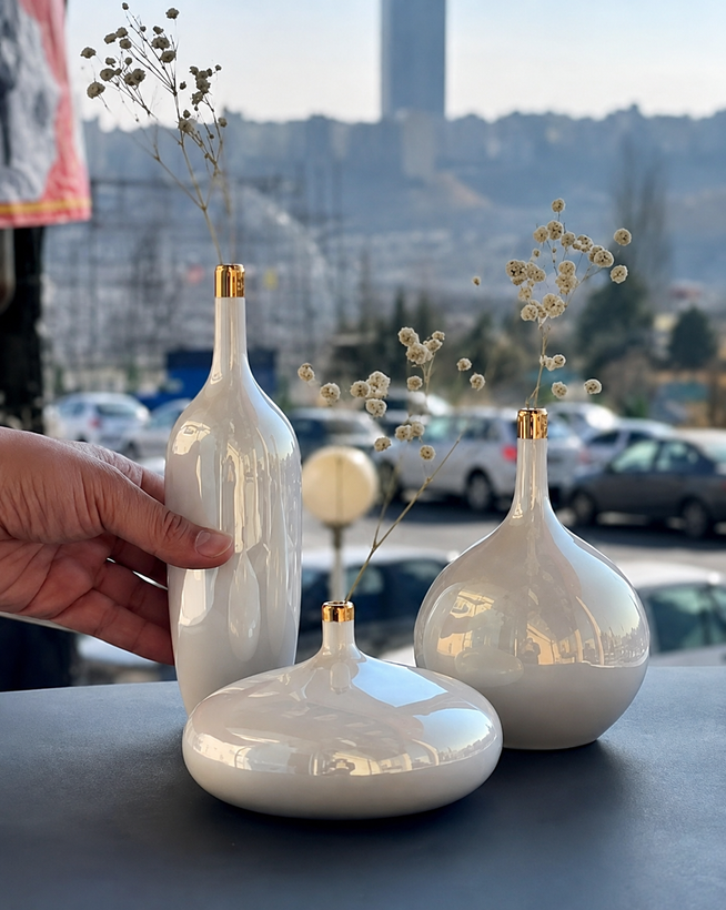 گلدان سه تکه سالونگ