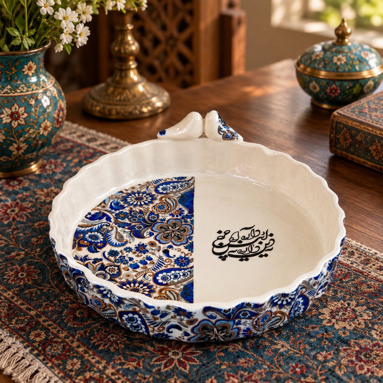 ظرف تارت چینی مناسب کیک و سالاد