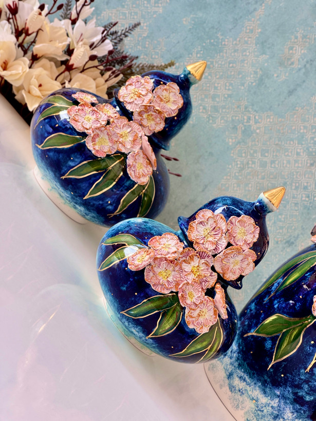 جار سه سایز نفیس دستساز طرح شقایق